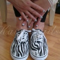 Zebra stempel nail art